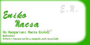 eniko macsa business card